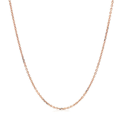 18k Rose Gold Diamond Cut Cable Link Chain (1.10 mm)-Teresa&#39;s Fashionista LLC