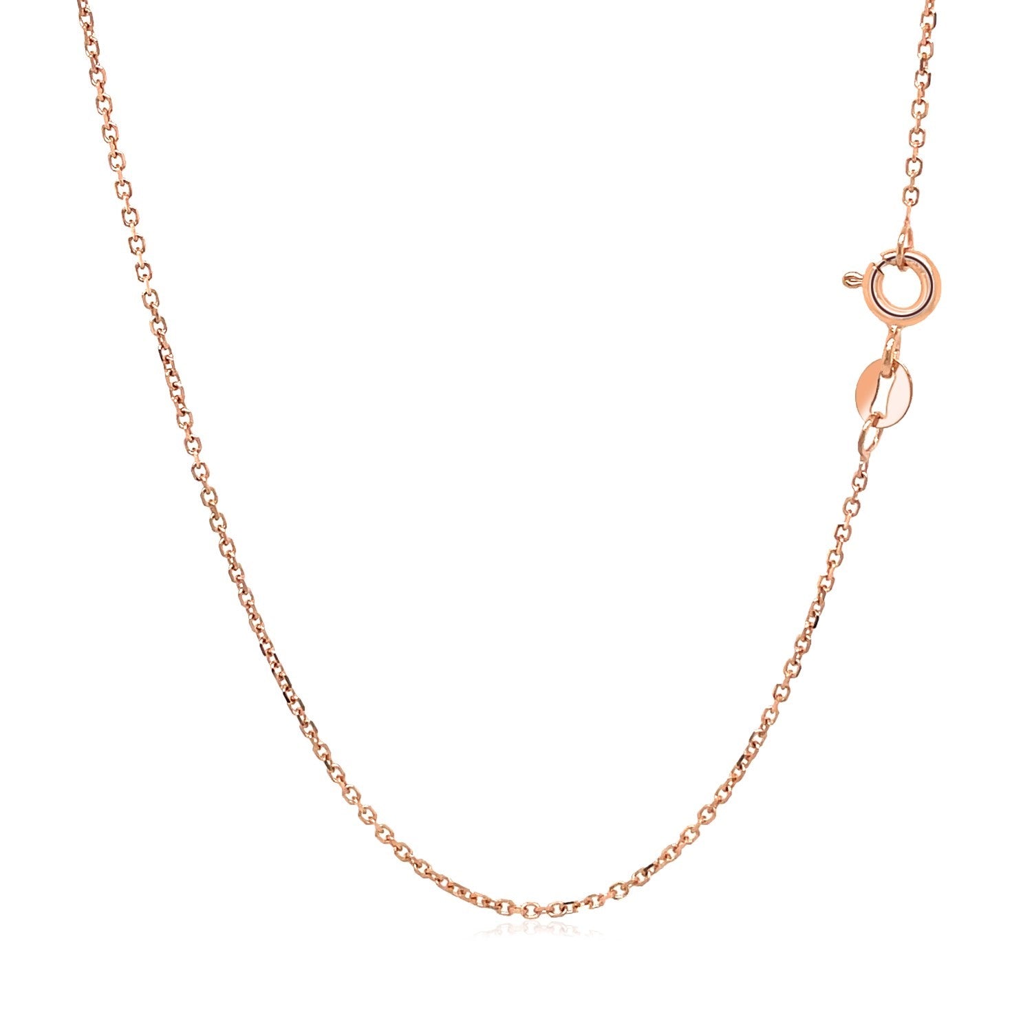 18k Rose Gold Diamond Cut Cable Link Chain (1.10 mm)-Teresa&#39;s Fashionista LLC