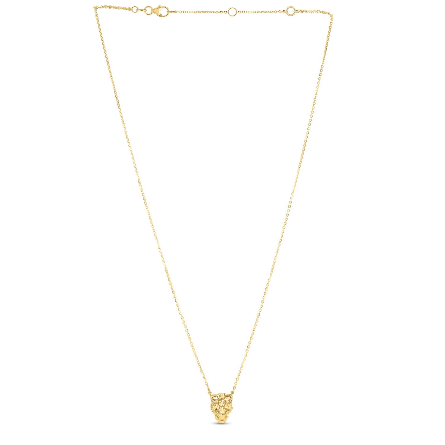 14k Yellow Gold Panther Head Necklace-Teresa&#39;s Fashionista LLC