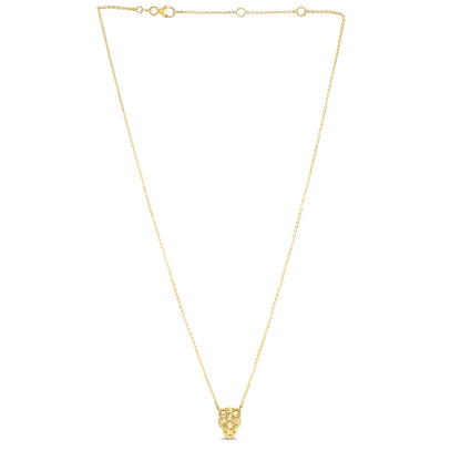 14k Yellow Gold Panther Head Necklace-Teresa&#39;s Fashionista LLC