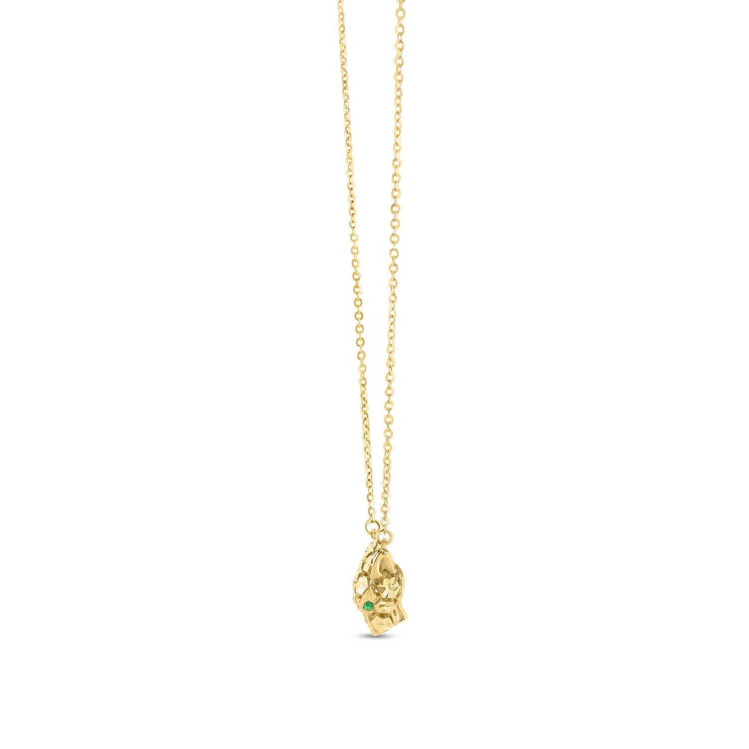 14k Yellow Gold Panther Head Necklace-Teresa&#39;s Fashionista LLC