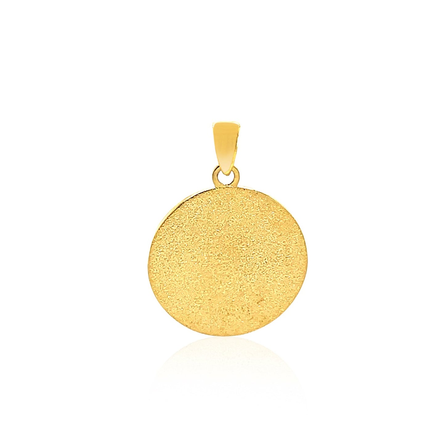 14k Two Tone Gold Round Textured Religious Medal Pendant-Teresa&#39;s Fashionista LLC