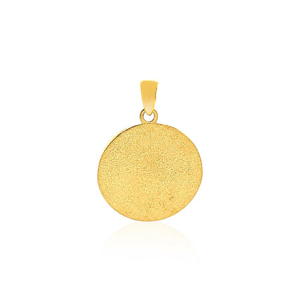 14k Two Tone Gold Round Textured Religious Medal Pendant-Teresa&#39;s Fashionista LLC