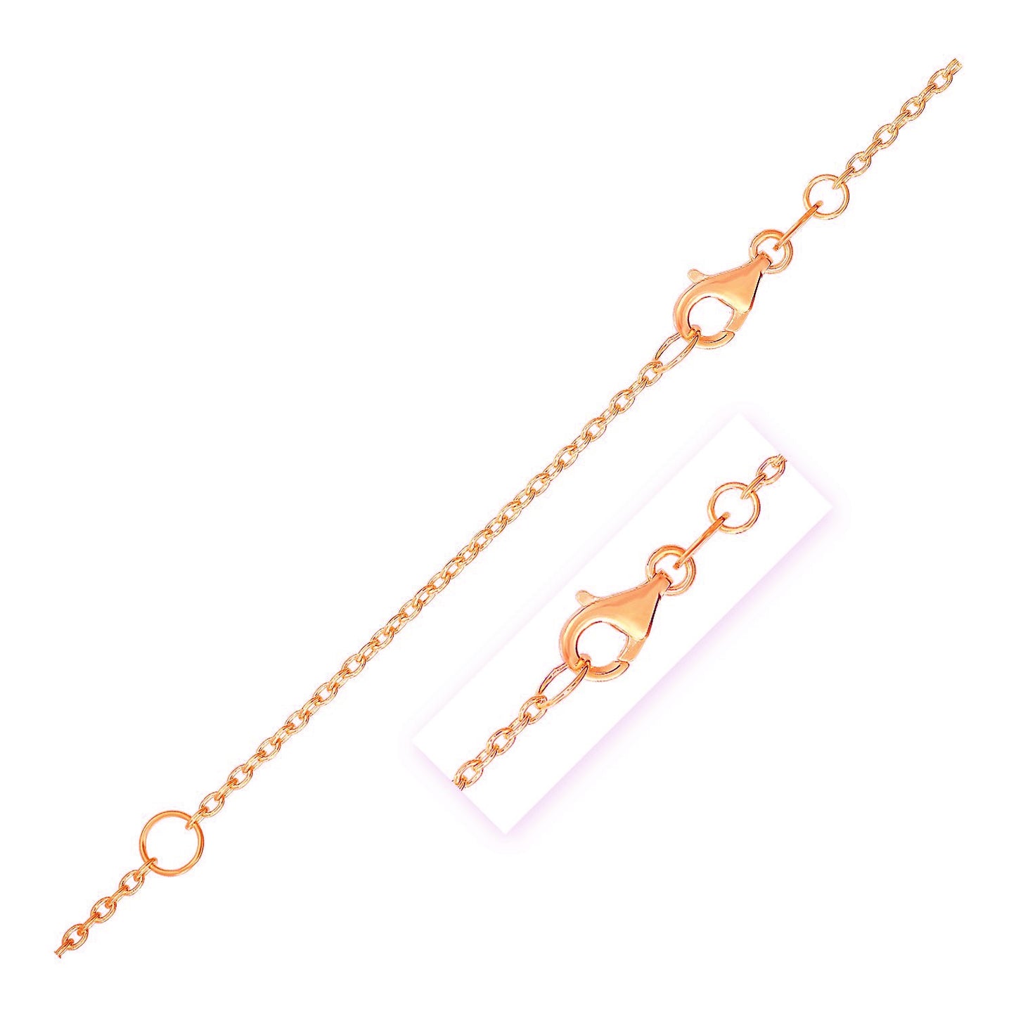 Extendable Cable Chain in 14k Rose Gold (1.50 mm)-Teresa&#39;s Fashionista LLC