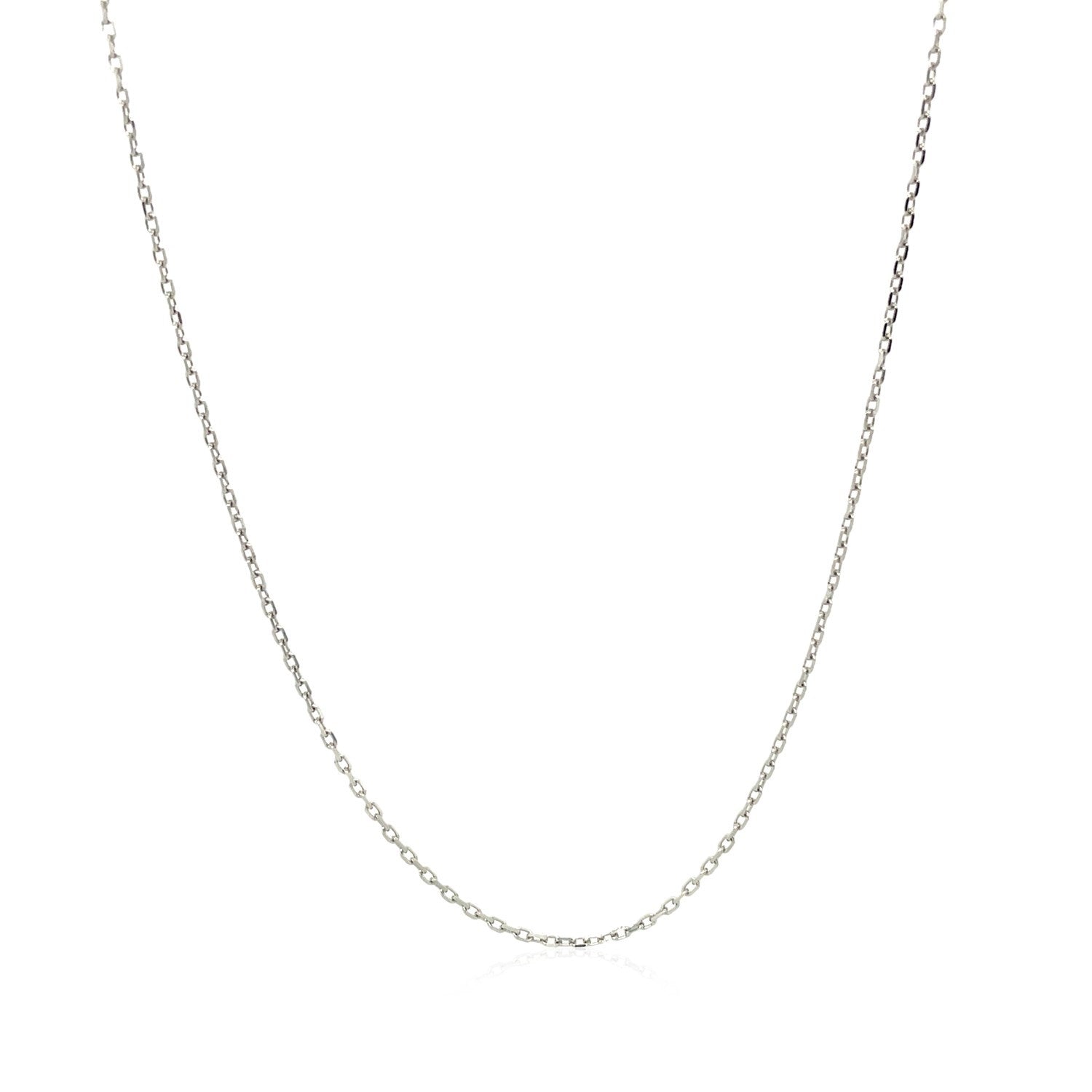 10k White Diamond Cut Cable Link Chain (0.87 mm)-Teresa&#39;s Fashionista LLC