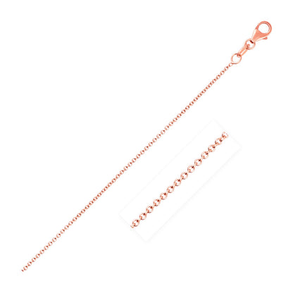 14k Pink Gold Round Cable Link Chain (1.10 mm)-Teresa&#39;s Fashionista LLC