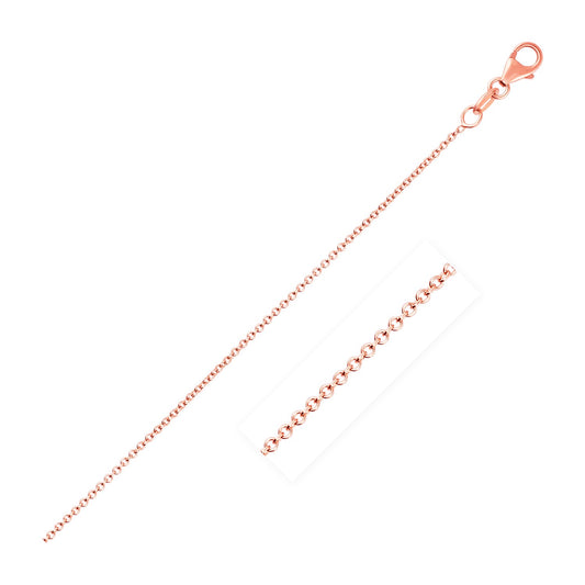 14k Pink Gold Round Cable Link Chain (1.10 mm)-Teresa&#39;s Fashionista LLC