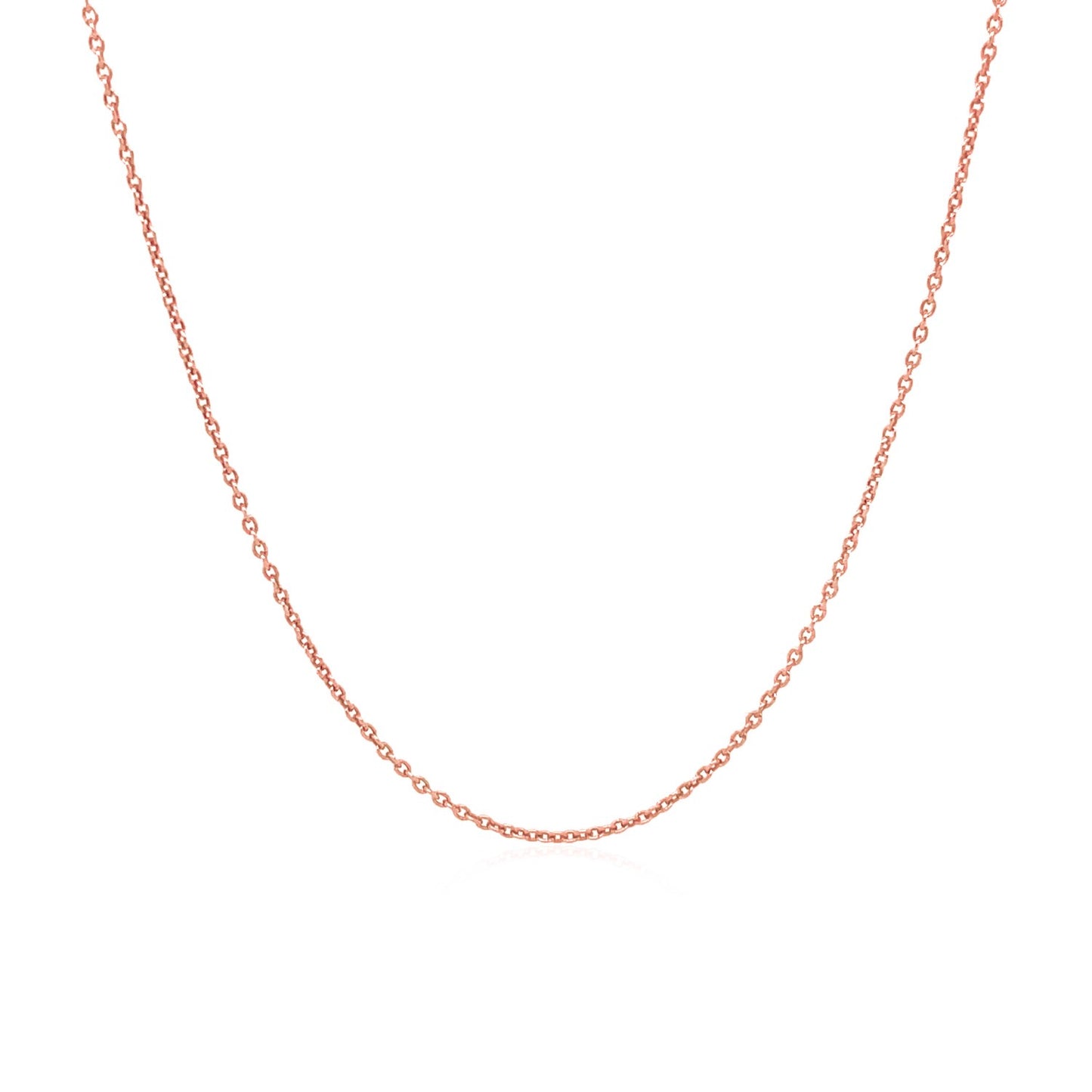 14k Pink Gold Round Cable Link Chain (1.10 mm)-Teresa&#39;s Fashionista LLC