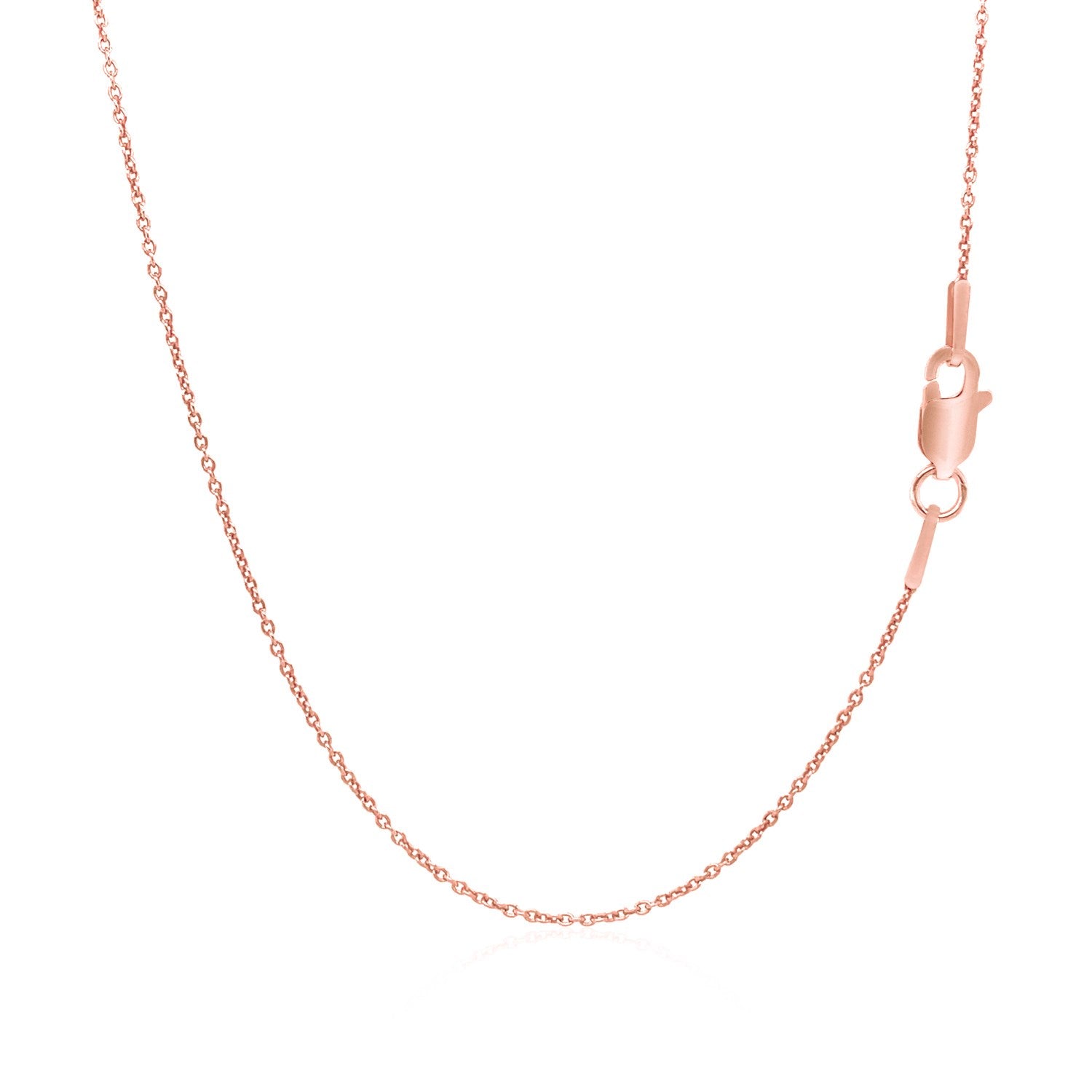 14k Pink Gold Round Cable Link Chain (1.10 mm)-Teresa&#39;s Fashionista LLC