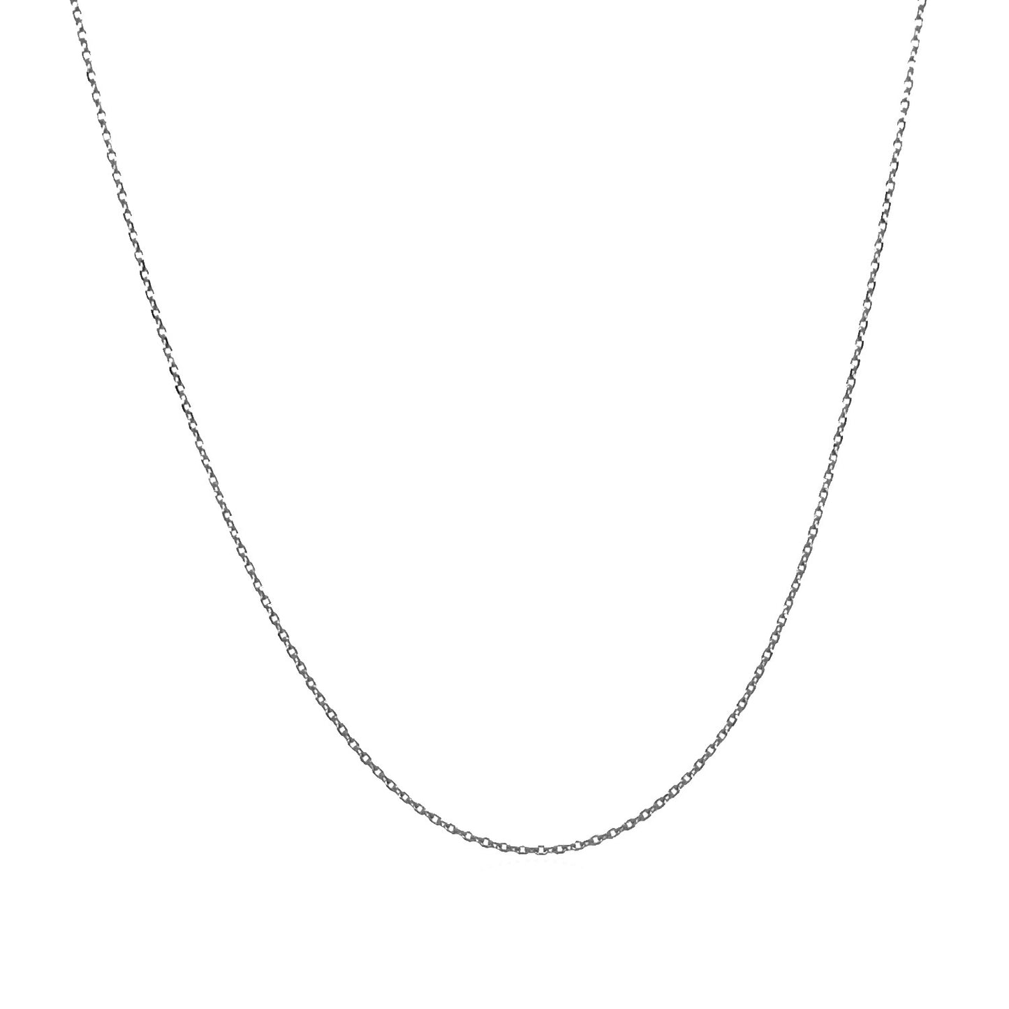 14k White Gold Diamond Cut Cable Link Chain (0.68 mm)-Teresa&#39;s Fashionista LLC