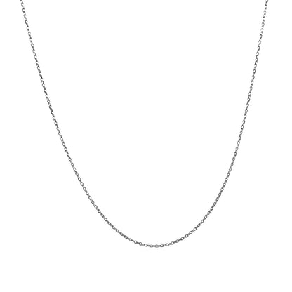 14k White Gold Diamond Cut Cable Link Chain (0.68 mm)-Teresa&#39;s Fashionista LLC