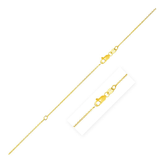 Extendable Cable Chain in 10k Yellow Gold (0.87 mm)-Teresa&#39;s Fashionista LLC