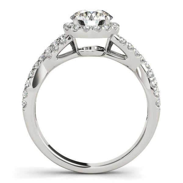 14k White Gold Entwined Split Shank Diamond Engagement Ring (1 1/2 cttw)-Teresa&#39;s Fashionista LLC