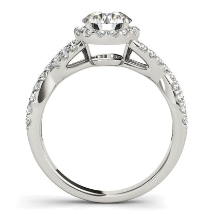 14k White Gold Entwined Split Shank Diamond Engagement Ring (1 1/2 cttw)-Teresa&#39;s Fashionista LLC