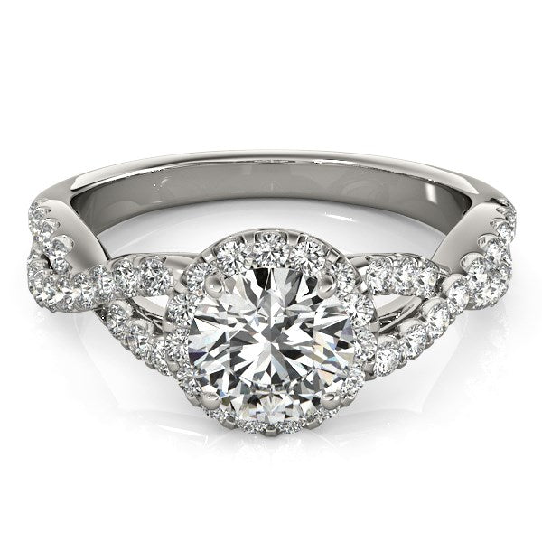 14k White Gold Entwined Split Shank Diamond Engagement Ring (1 1/2 cttw)-Teresa&#39;s Fashionista LLC