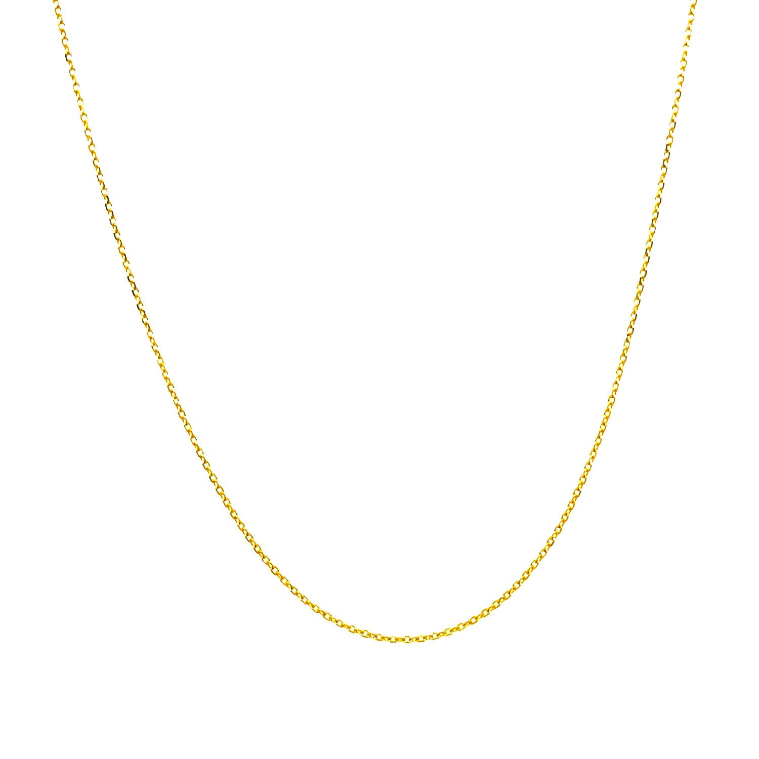 14k Yellow Gold Diamond Cut Cable Link Chain (0.68 mm)-Teresa&#39;s Fashionista LLC