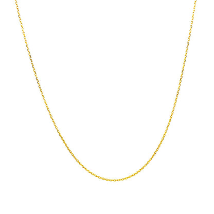 14k Yellow Gold Diamond Cut Cable Link Chain (0.68 mm)-Teresa&#39;s Fashionista LLC