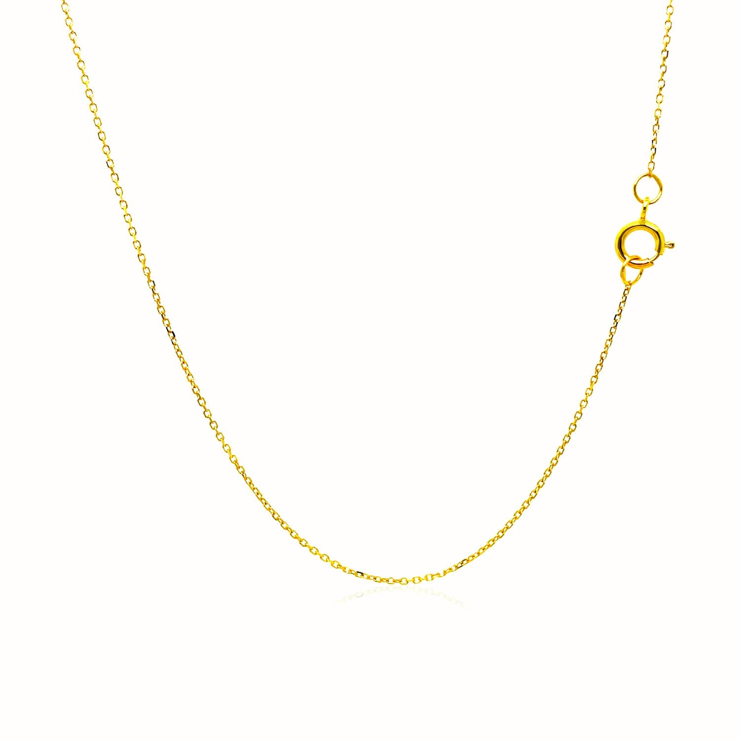 14k Yellow Gold Diamond Cut Cable Link Chain (0.68 mm)-Teresa&#39;s Fashionista LLC