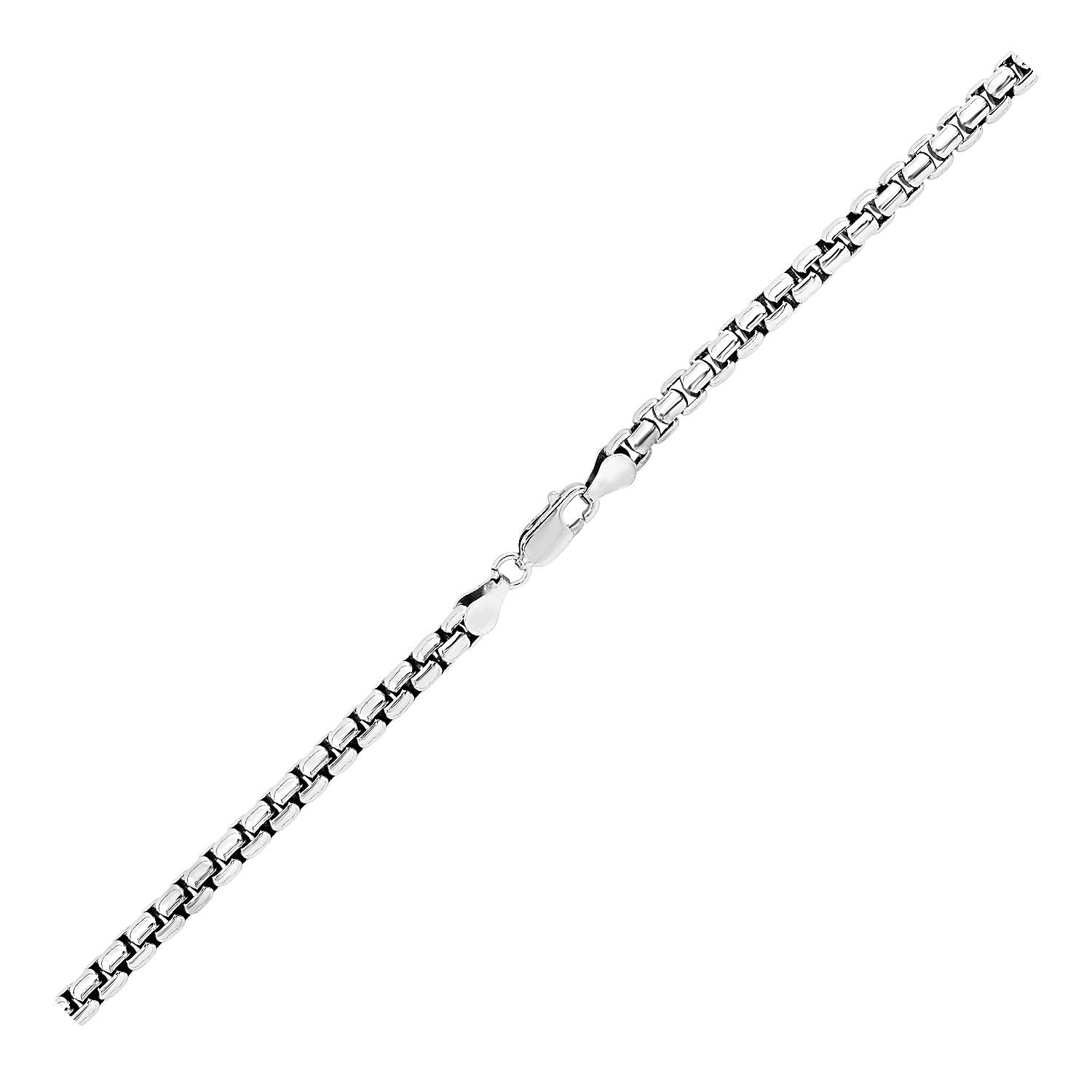 Sterling Silver Rhodium Plated Round Box Chain (5.20 mm)-Teresa&#39;s Fashionista LLC