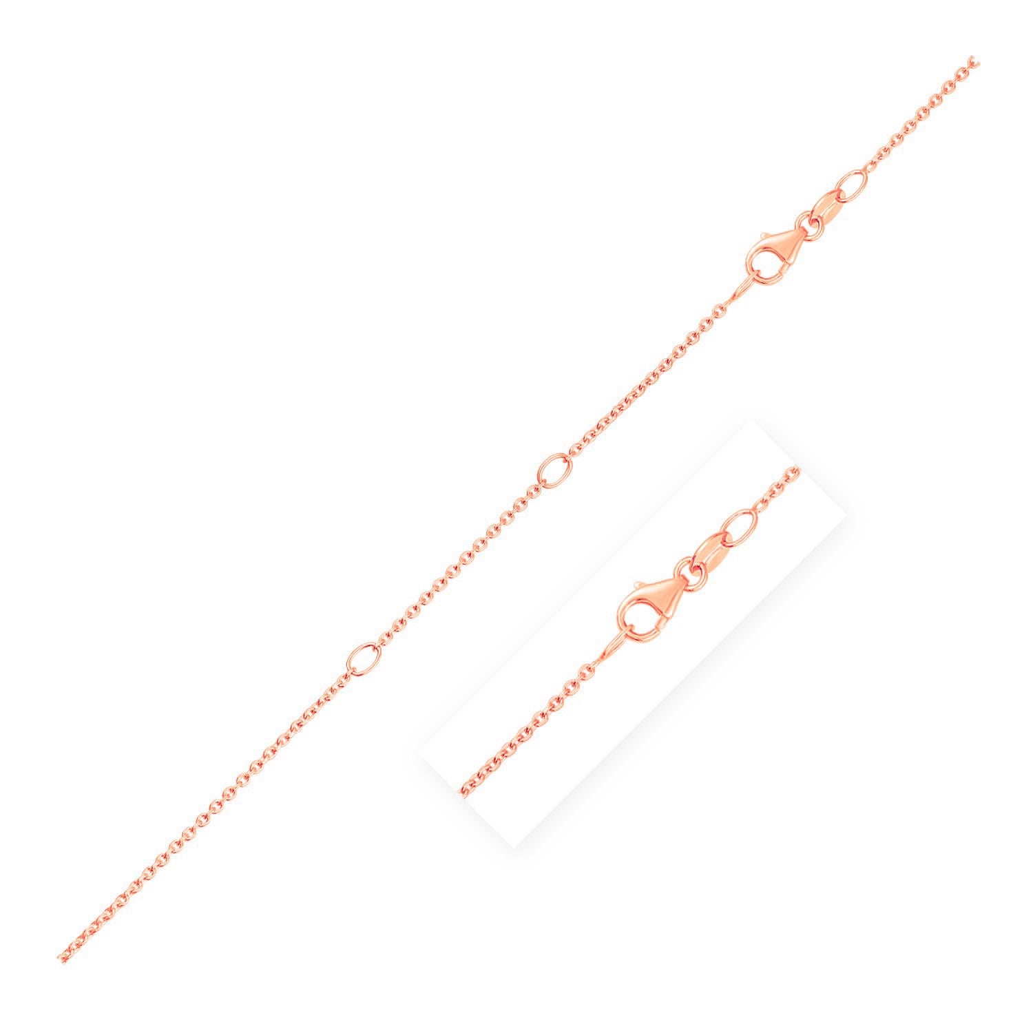 Double Extendable Diamond Cut Cable Chain in Rose Gold (1.10 mm)-Teresa&#39;s Fashionista LLC