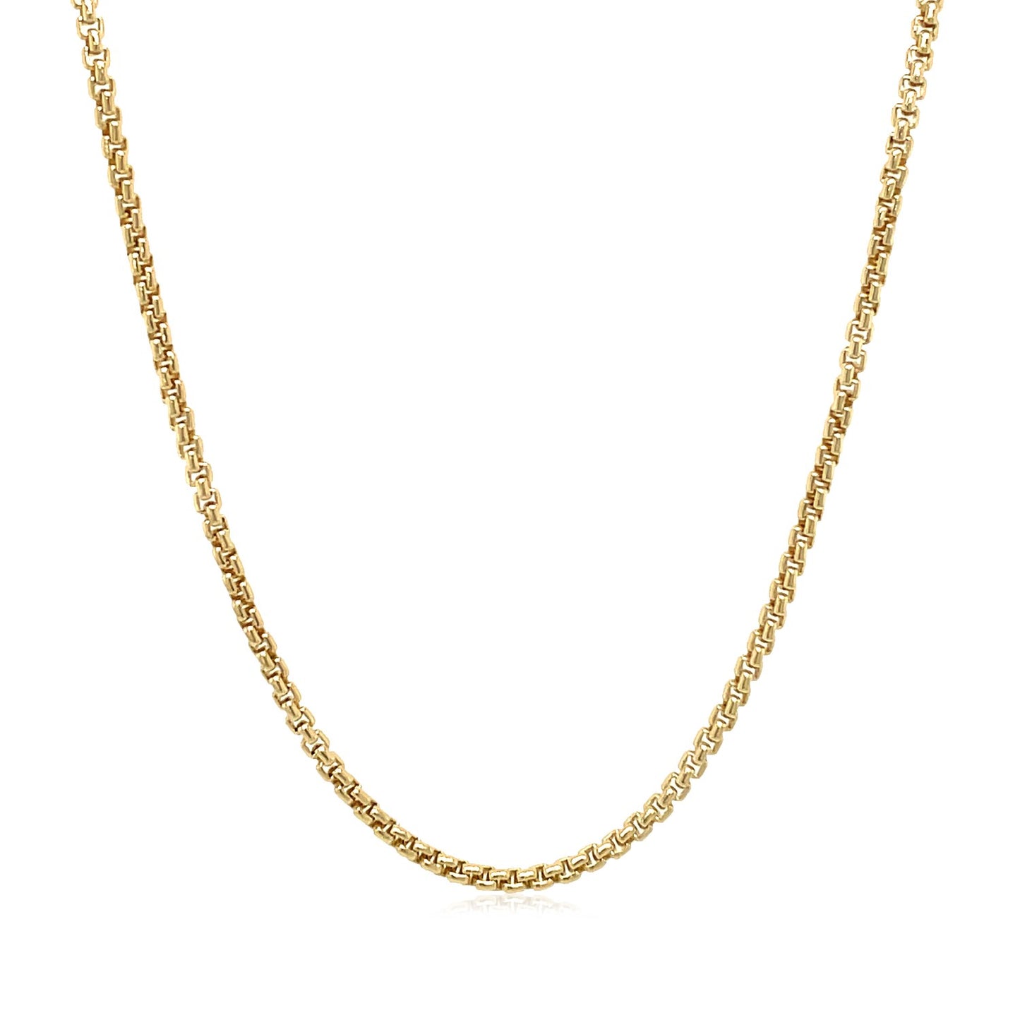 14k Yellow Gold Solid Round Box Chain (1.60 mm)-Teresa&#39;s Fashionista LLC