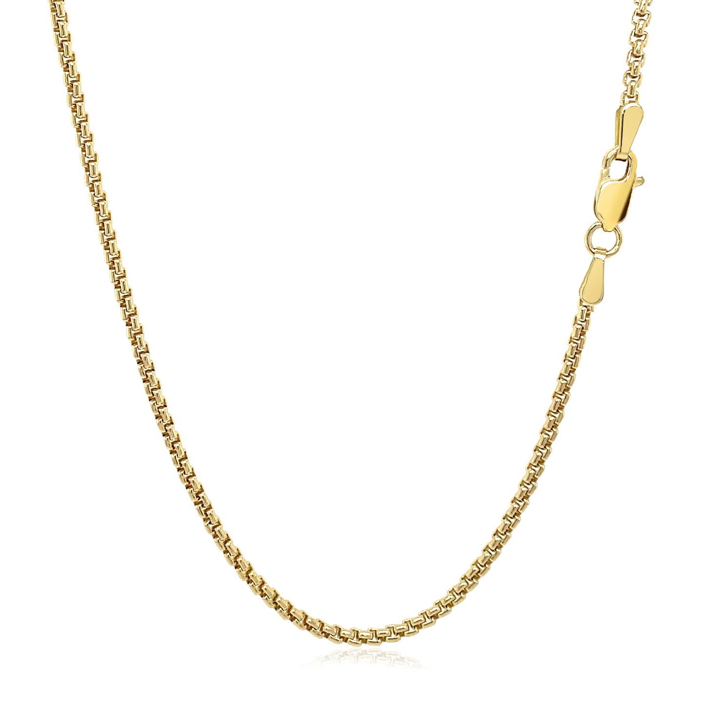 14k Yellow Gold Solid Round Box Chain (1.60 mm)-Teresa&#39;s Fashionista LLC