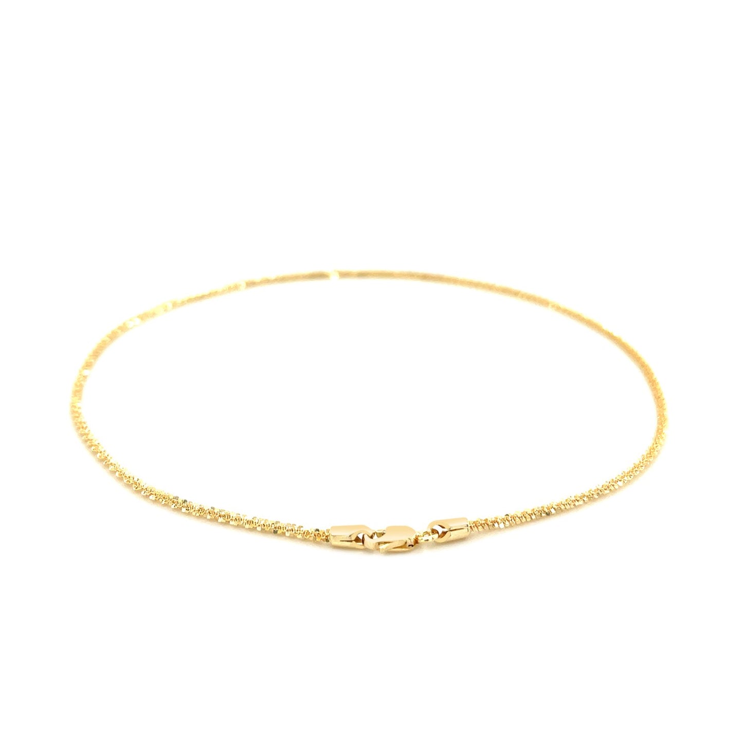 10k Yellow Gold Sparkle Anklet 1.5mm-Teresa&#39;s Fashionista LLC