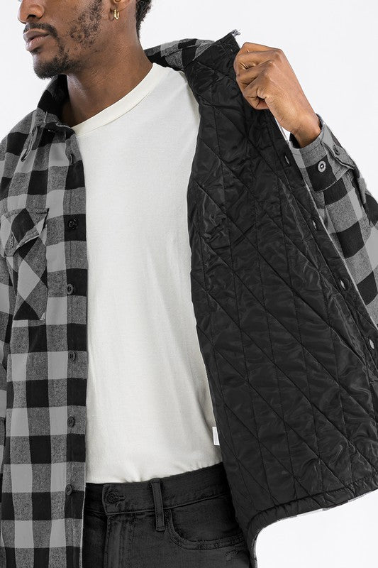 Mens Quilted Padded Flannel-Teresa&#39;s Fashionista LLC