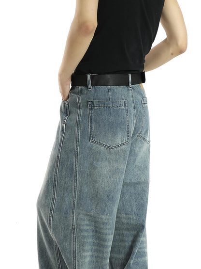 Retro Versatile Wide Leg Jeans Men's New Loose-Teresa&#39;s Fashionista LLC