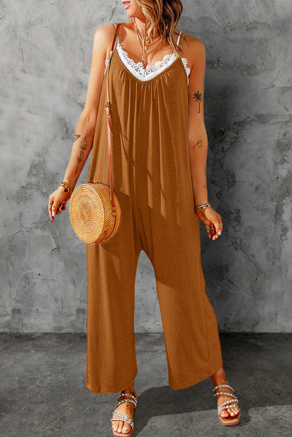 Spaghetti Strap Wide Leg Jumpsuit-Teresa&#39;s Fashionista LLC