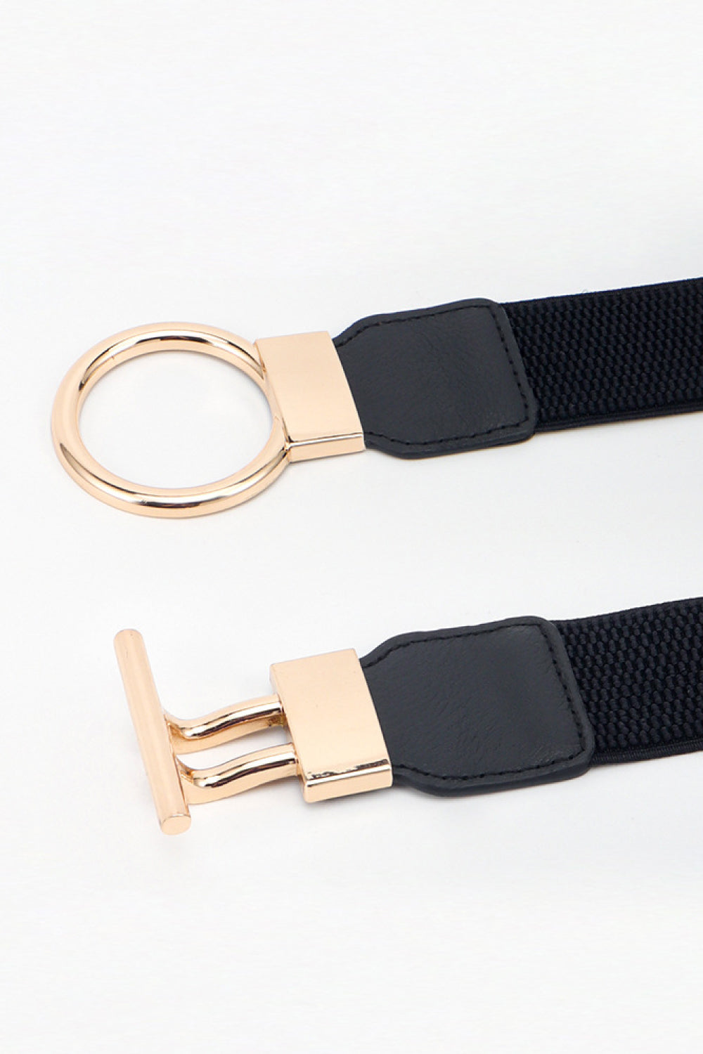 Circle Shape Buckle Zinc Alloy Buckle PU Leather Belt-Teresa&#39;s Fashionista LLC