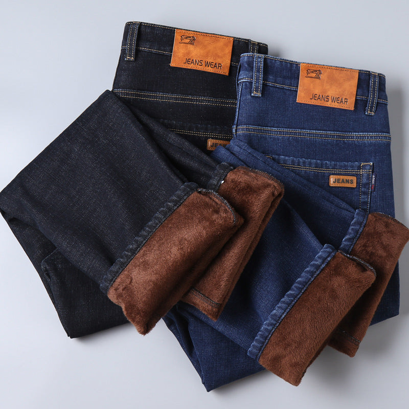 Thickened Plush Jeans Keep Men Warm In Winter-Teresa&#39;s Fashionista LLC