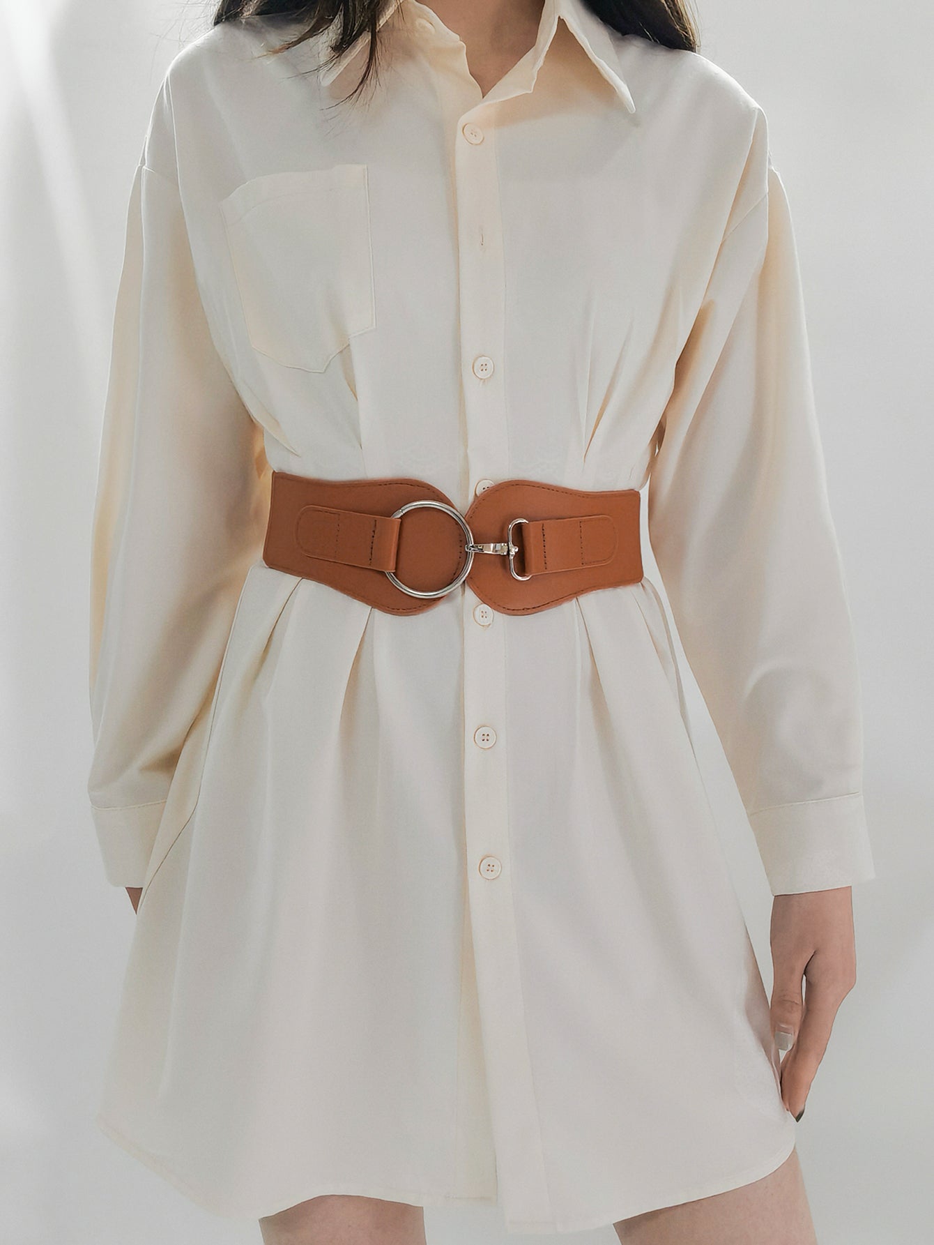 PU Elastic Wide Belt-Teresa&#39;s Fashionista LLC