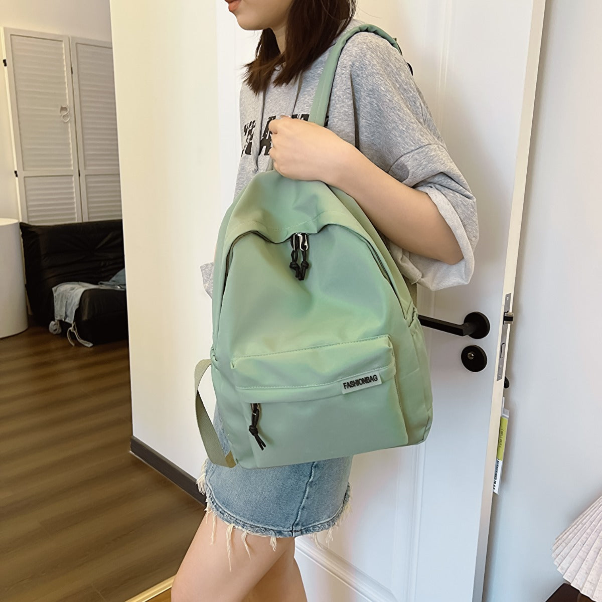 Adjustable Strap Cloth Large Backpack Bag-Teresa&#39;s Fashionista LLC