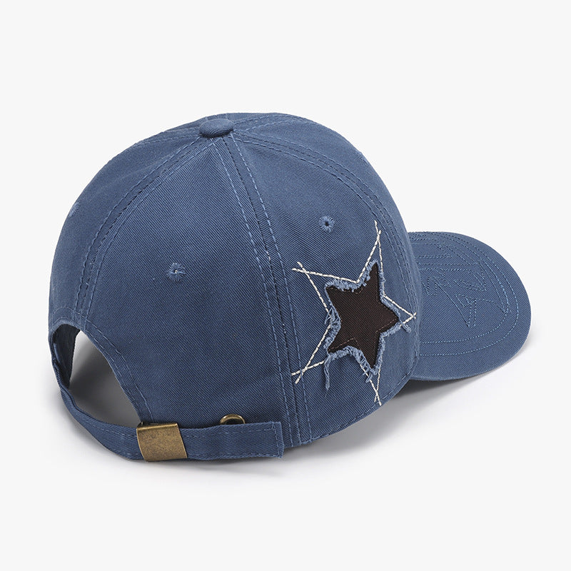 Adjustable Star Raw Hem Cap-Teresa&#39;s Fashionista LLC