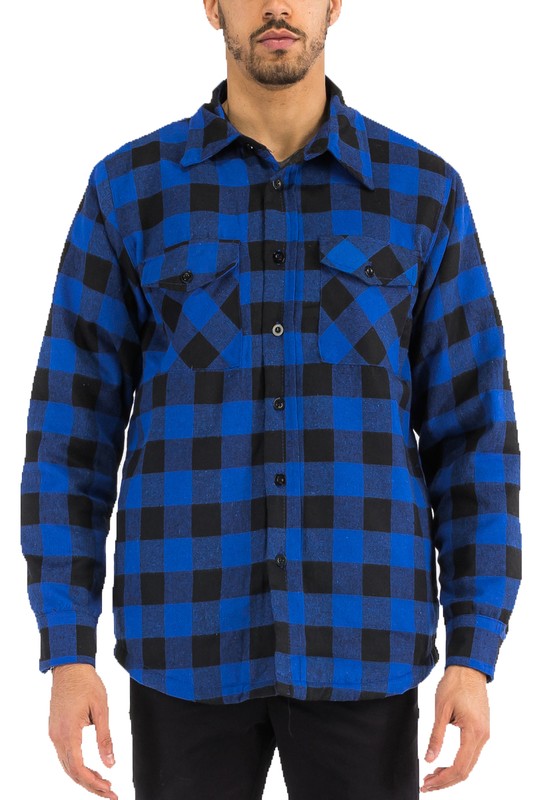 Mens Quilted Padded Flannel-Teresa&#39;s Fashionista LLC