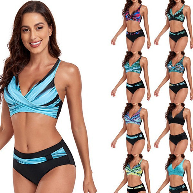 New Split Swimsuit Lady Sexy Halter Bikini Swimsuit-Teresa&#39;s Fashionista LLC