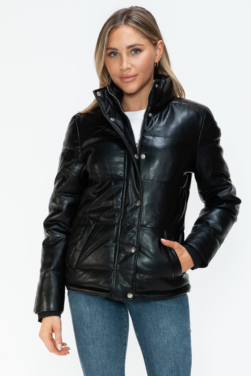 YMI Pocketed Zip Up Turtleneck Puffer Jacket