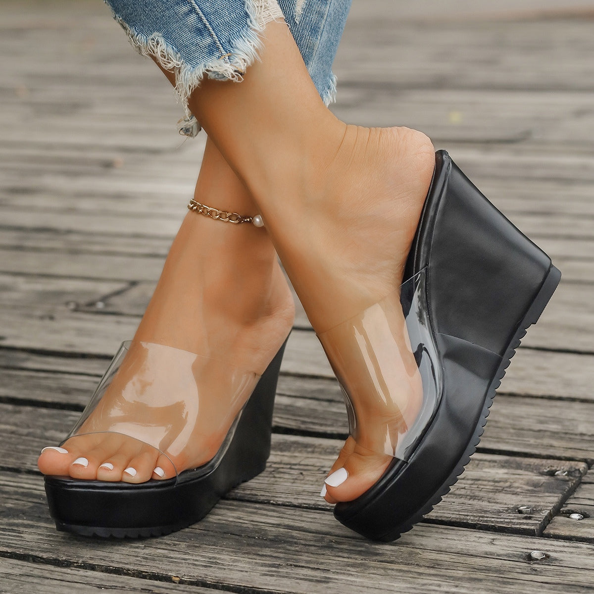 Open Toe Wedge Sandals-Teresa&#39;s Fashionista LLC