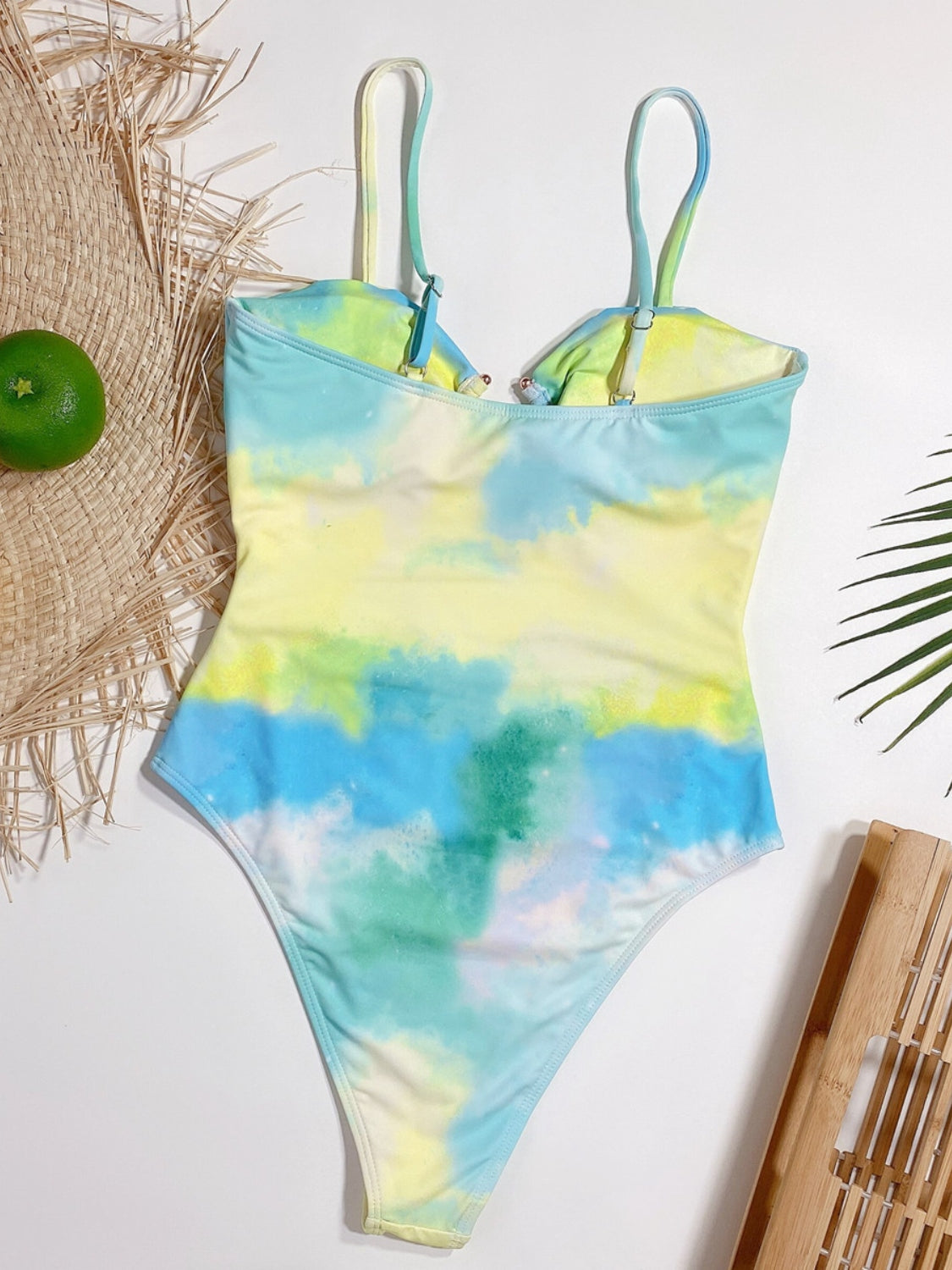 Cutout Tie-Dye Spaghetti Strap One-Piece Swimwear-Teresa&#39;s Fashionista LLC