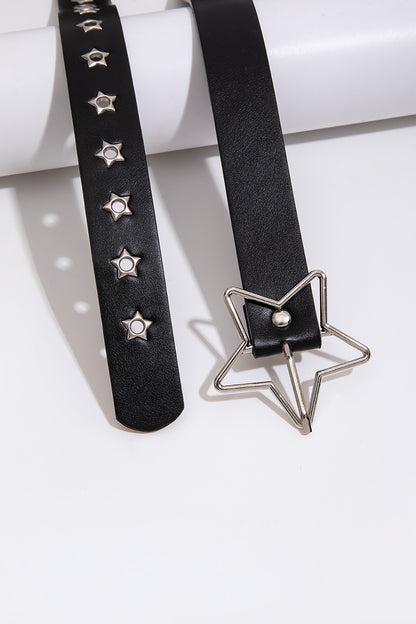 PU Leather Star Shape Buckle Belt-Teresa&#39;s Fashionista LLC