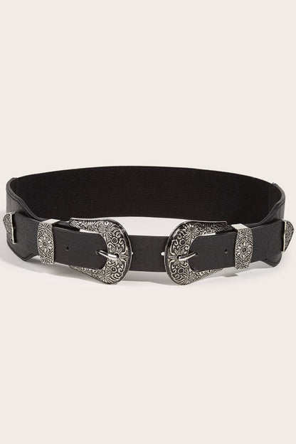 Double Buckle PU Leather Belt-Teresa&#39;s Fashionista LLC