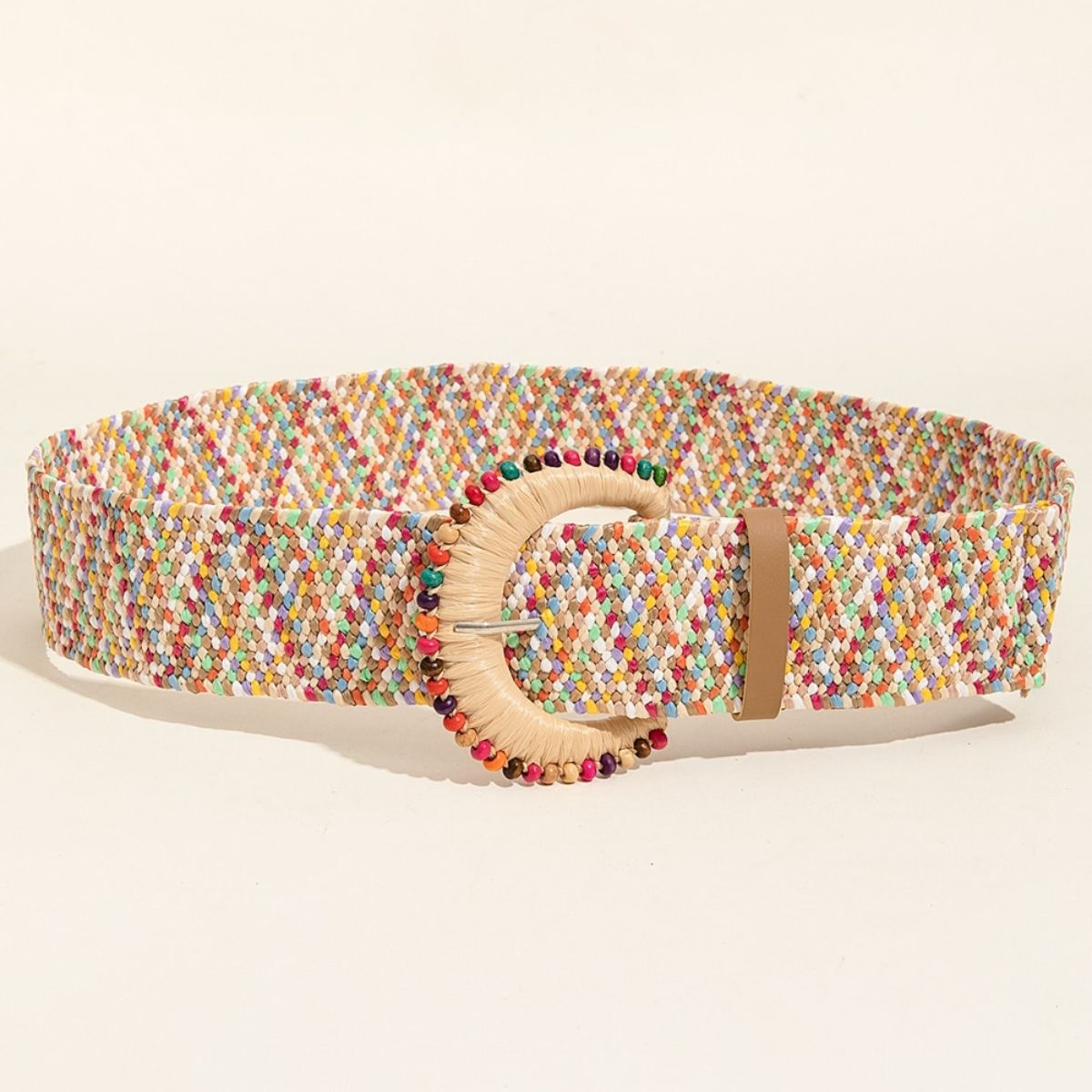 Multicolored Polypropylene Bead Buckle Belt-Teresa&#39;s Fashionista LLC