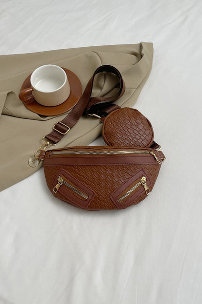 PU Leather Crossbody Bag with Coin Purse-Teresa&#39;s Fashionista LLC