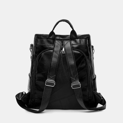 PU Leather Adjustable Strap Backpack Bag-Teresa&#39;s Fashionista LLC