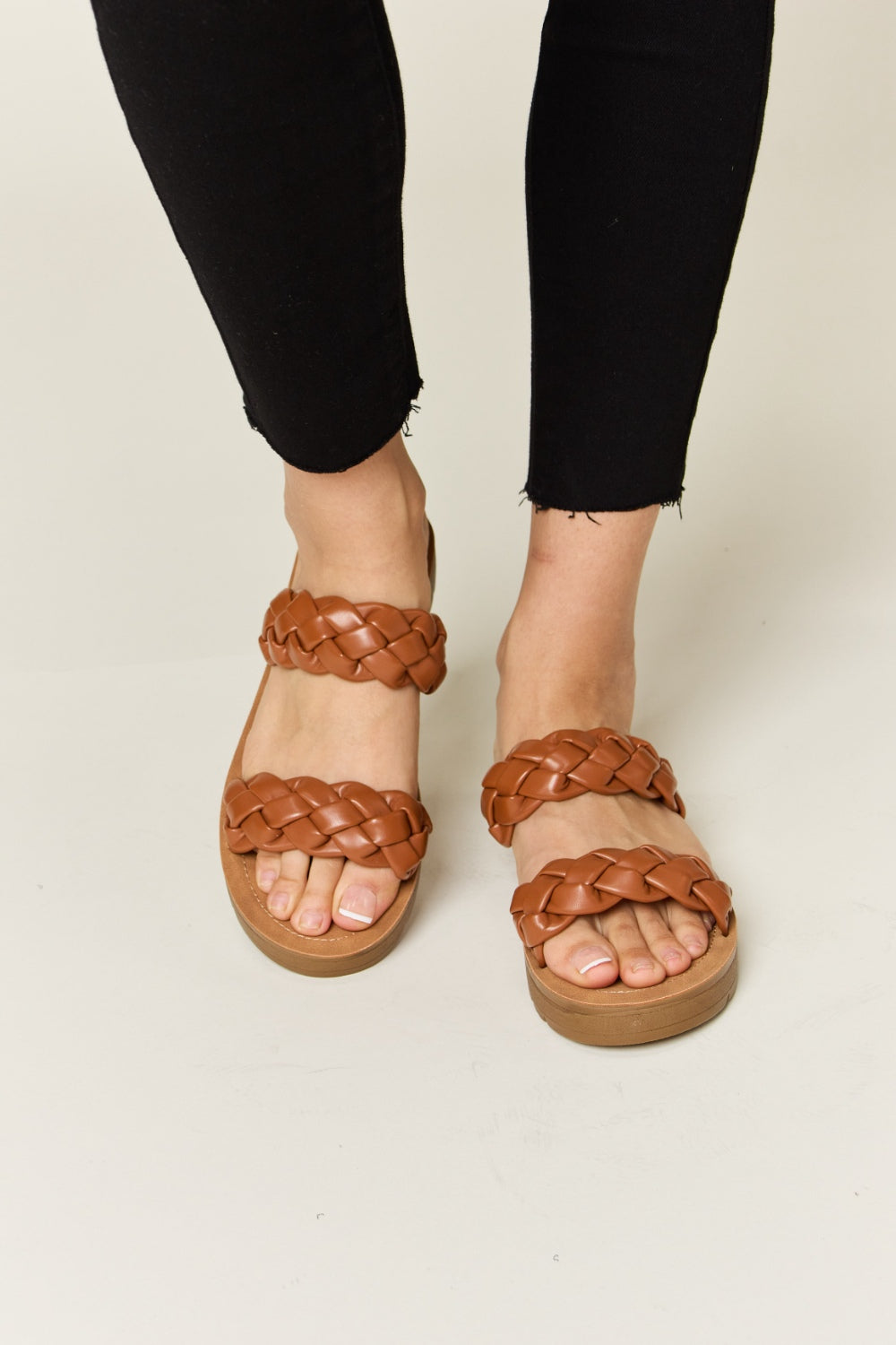 WILD DIVA Woven Dual Band Platform Sandals-Teresa&#39;s Fashionista LLC