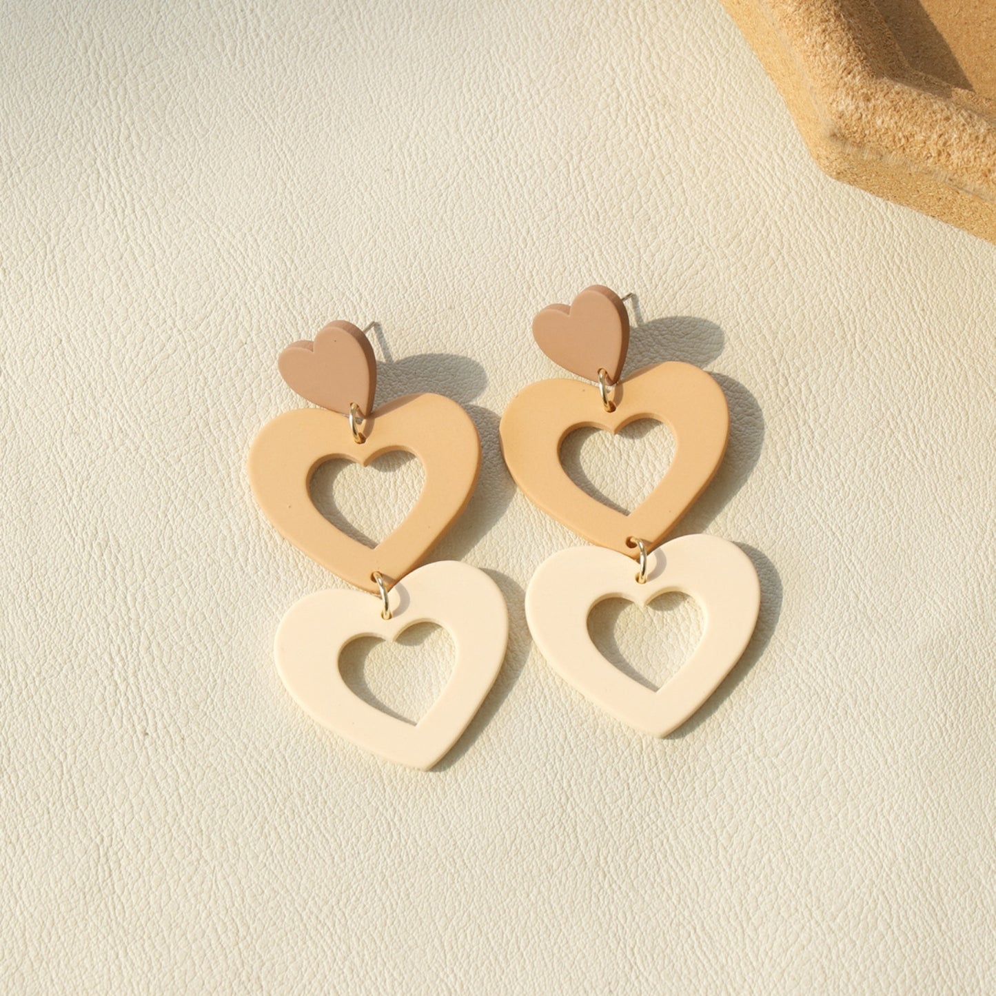 Cutout Heart Acrylic Dangle Earrings-Teresa&#39;s Fashionista LLC