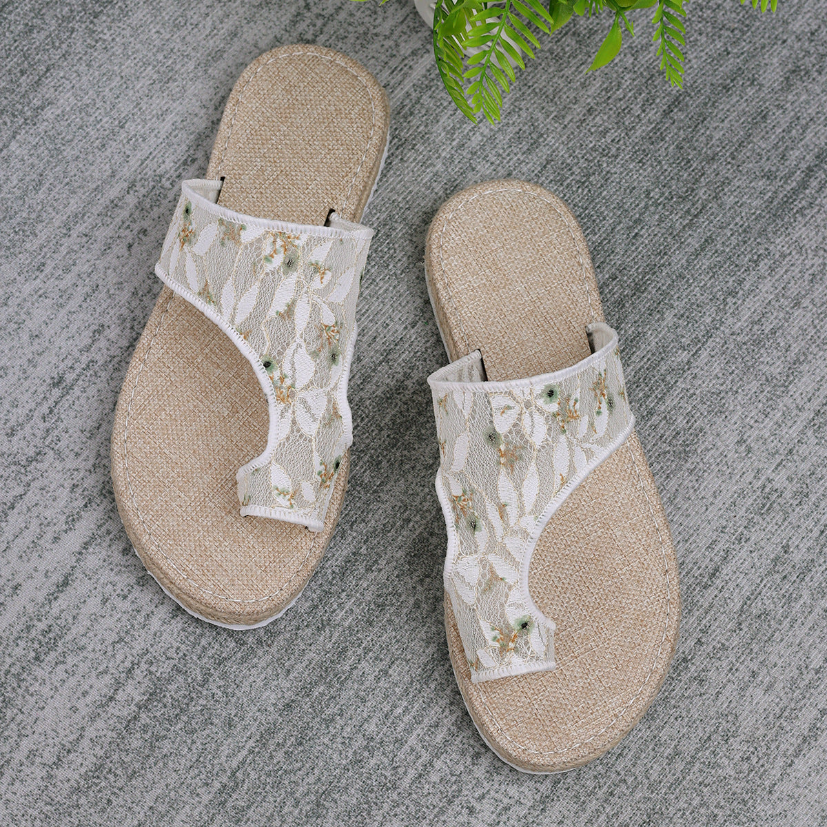 Flower Toe Post Flat Sandals-Teresa&#39;s Fashionista LLC