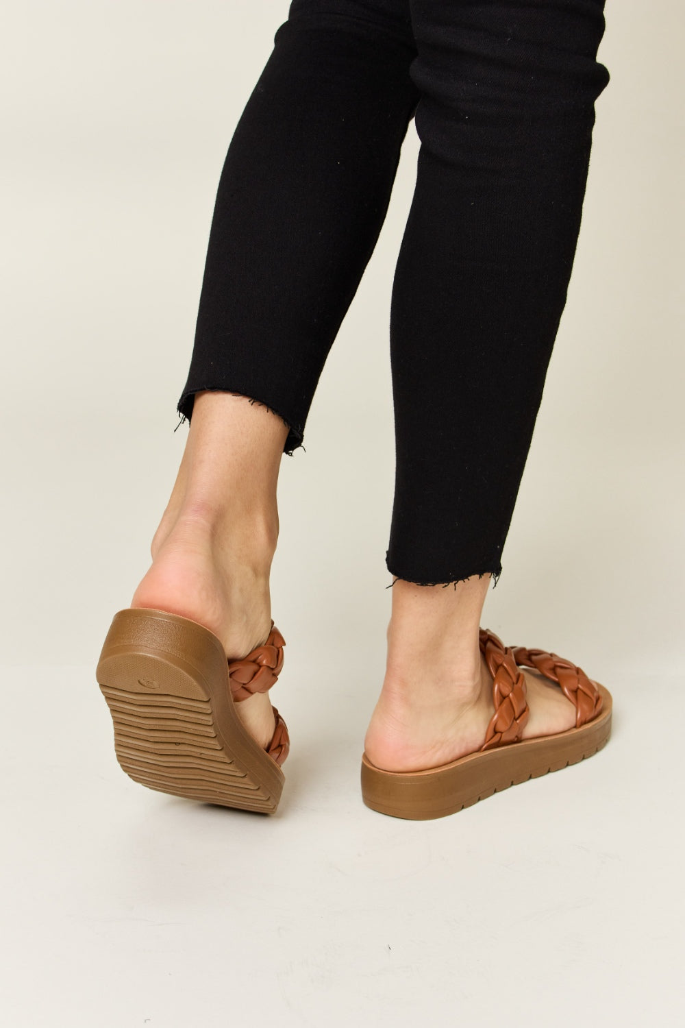 WILD DIVA Woven Dual Band Platform Sandals-Teresa&#39;s Fashionista LLC