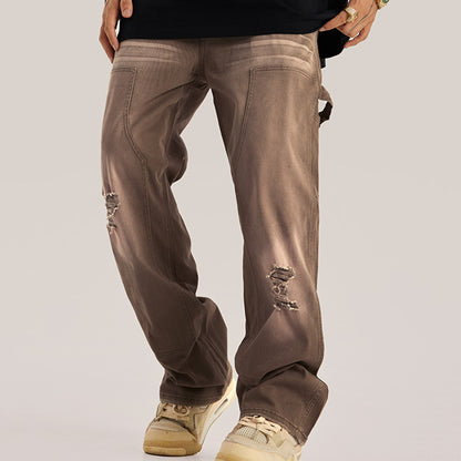 Mens Washed Destroy Babes Vintage Couple Cargo Pants-Teresa&#39;s Fashionista LLC